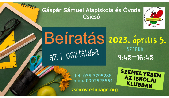 Beíratás az 1.osztályba