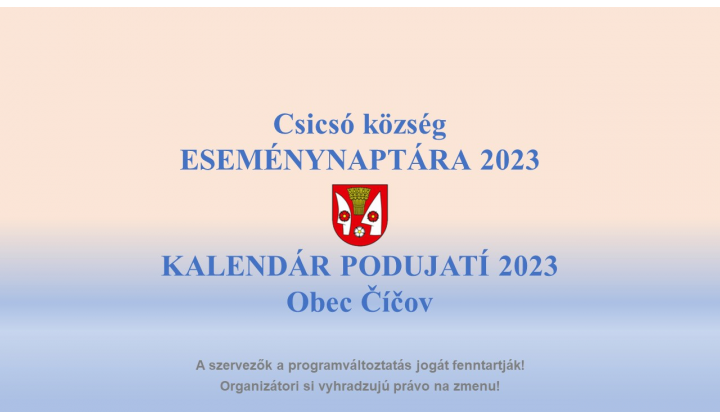 Eseménynaptár 2023