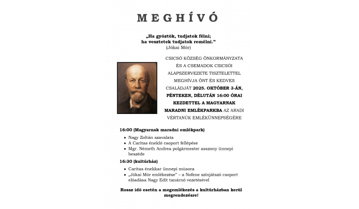 Fotka pre článok Megemlékezés - Aradi vértanúk