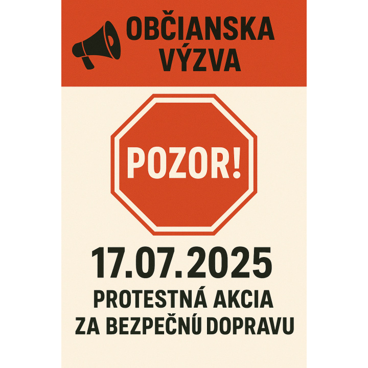 Menšia fotka pre článok Výzva pre obyvateľov - Protestná akcia za bezpečnú dopravu